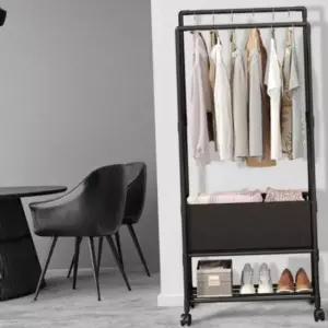 [JED] 이동식 행거 조립식 수납 더블 2단 옷방 드레스 멀티