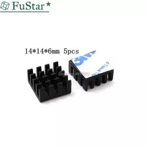 LED방열판 5개 14x14x6 알루미늄 쿨링 방열판 14x14x6MM 검은색 칩셋 RAM 라디에이터 라우팅 고양이 전용
