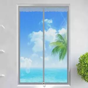 여름 메쉬 모기 벨크로 지퍼 방충망 구멍 커튼