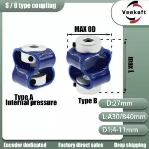 후렉시블조인트 D27L30 D27L40 S 형 편심 모터 인코더 8 커플링