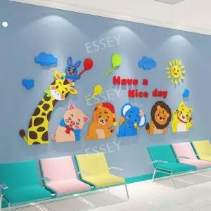 귀여운 입체 아크릴 포인트스티커 스티커 3D 유치원 병원 동물