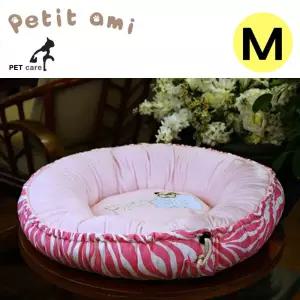 핑크.연핑크 원형스트링 쁘띠아미 M 베드 강아지 하우스 방석 쿠션