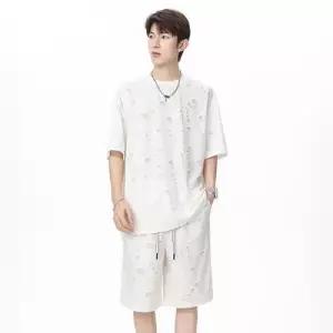 남사친 캐주얼 여름 투피스 반팔세트 쿨링 반팔 세트 트레이닝 티셔츠 반바지 컴포트 5부 CH2