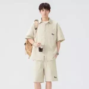 남친 남색 여름 반팔세트 시어서커 셔츠 반팔 반바지 세트 쿨썸머 내내 자외선 차단 쿨링 CH2