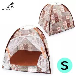 텐트하우스 티티펫 하우스 브라운 S 강아지 하우스 강아지집 개집 애견용품