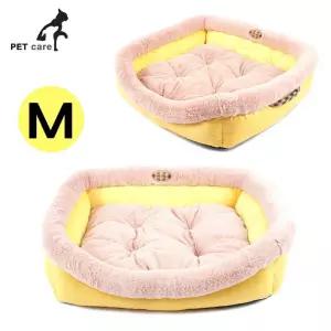 패딩베드 하우스 강아지 미디움 옐로우 강아지 하우스 방석 쿠션 애견용품