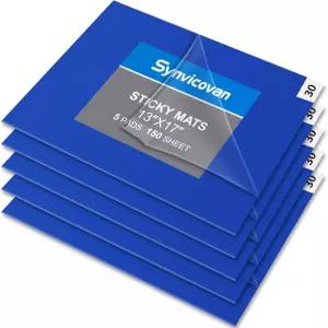 신비코반 17인치 x 13인치 파란색 끈적끈적한 매트 접착 바닥 5팩 150매 클린룸 실험실 병원 건설 반려동물