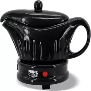 프라임 요리 17온스 전기 그레이비 보트 워머 분리 가능한 코드와 뚜껑이 있는 세라믹