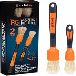 고무화 브리스틀이 있는 Suds Lab 디테일링 브러시 자동차 휠 림 클리너 2팩