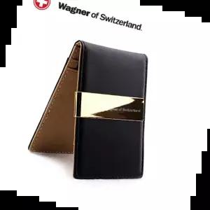 남여지갑 SwissWagner 천연소가죽 머니클립24k도금(블랙)