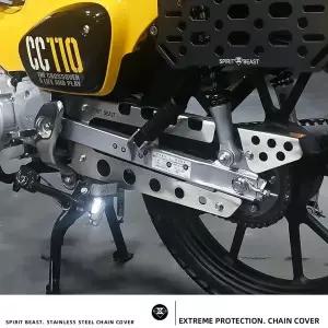 혼다 크로스 컵 CC110 체인 보호 커버 스테인레스 스틸 체인 가드 쉘용 커버 수정 액세서리