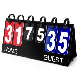 실내 야외 농구 테니스 배구 축구를 위한 휴대용 플립 스코어보드 6자리 테이블탑 스코어 방수 스코어키퍼 멀티 스포츠 플립퍼 PVC 수동