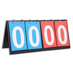 스포츠 스코어보드, 2/3/4 자리 휴대용 플립 스코어보드 대회 탁구 농구 배구 축구 등을 위한 테이블 카운터 디지털 스코어보드(4자리)