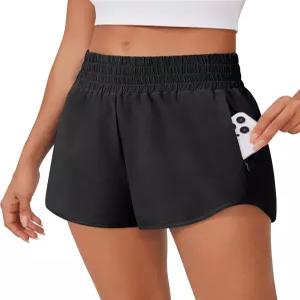 핀스파크 하이웨이스트 러닝 반바지 여성용 2.5인치 메시 라이너 퀵 드라이 스포츠 운동 지퍼 포켓 포함