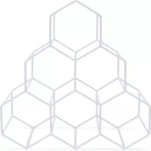 NAT Jules 벌집 화이트 언 메탈 테이블탑 와인 랙 - 주방 조리대 식료품 저장실 또는 캐비닛 디스플레이