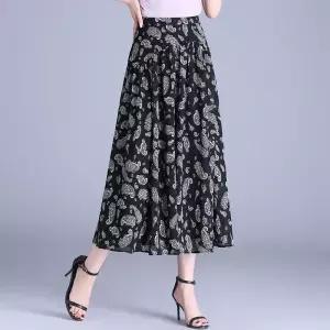여자 데일리 쉬폰 스커트 여름 통기성 얇은 플리츠 A라인 롱 우산 SPO마켓2
