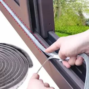 샷시부속 창문 부품 접착 문짝 창 날씨 슬라이딩 버그 방지 도장 테이프 방음 먼지 씰링 스트립 10m 브러시