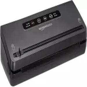 건조/습윤 모드 커터 및 공기 흡입 호스가 내장된 식품 보존용 아마존 베이직 진공 실러 기계 블랙