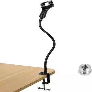 QWORK Gooseneck 데스크톱 마이크 스탠드 팟캐스트 회의 강연 TV 라디오를 위한 360 조절 가능한