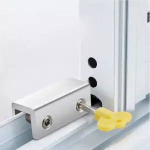 어린이 추락방지 창문 잠금장치 샷시 스토퍼 2구 방범용 슬라이딩 고정장치