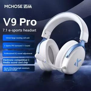 MCHOSE V9 pro E-스포츠 헤드셋마이크 포함 트라이 모드 게임용 USB 무선 7.1 채널 서라운드 사운드 휴대용