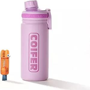 코이퍼 단열 물병 22온스 스테인리스 스틸 이중 벽 진공 청소기 누수 방지 넓은 입 손잡이 청소 브러시 BPA