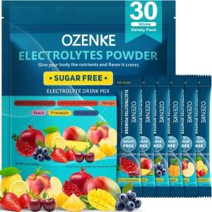오젠케 전해질 분말 패킷 30 스틱 무설탕 수화 빠른 위한 음료 믹스 여행용 6가지 맛