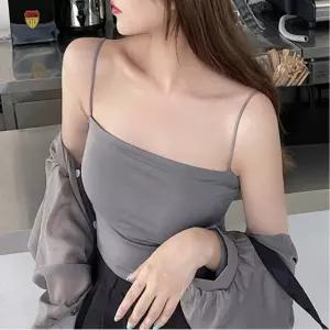 데일리 여성 이너웨어 면 노와이어 캡내장 끈나시 브라탑 런닝 캐미솔