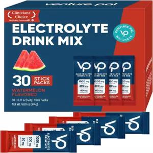 벤처 팔 고나트륨 무설탕 전해질 분말 패킷 - 칼륨 및 마그네슘이 함유된 수분 제로 칼로리 케토 팔레오