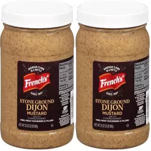 프렌치 스톤 그라운드 디종 머스타드 32온스 - 리얼 샤르도네로 만든 용기 1개 델리 샌드위치 비네그레트