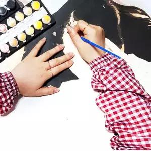 사무용팔토시 코튼 면 체크무늬 토시 레드