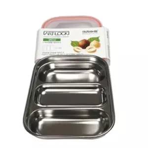 키친아트 스텐 반찬통 1호 3구 360ml김치 보관 냉장고