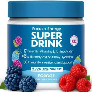 Forgge 에너지 음료 믹스 - 깨끗한 카페인 B12 B6 C D 비타민 전해질 아미노산 제 라이온스 마네가 함유된