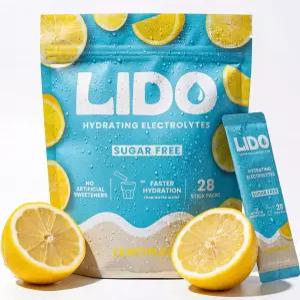 LIDO 레모네이드 전해질 파우더 패킷 - 빠른 보충을 위해 균형 잡힌 나트륨과 함께하는 깨끗하고 무설탕