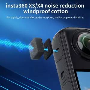 Insta360 X4/ONE X3 카메라용 VRIG 6 세트/마이크 윈드 머프 소음 방지 방풍 스폰지 쿠션은 소음을 효과적