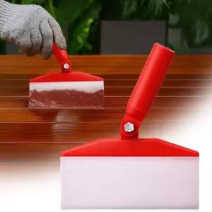데크 및 울타리용 얼룩 패드 - 내구성 있는 조절 가능한 손잡이 피켓 페인트 도구 브러시는 야외 목재