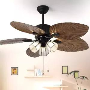천장 실링팬 레트로 씰링팬 엔틱 선풍기 동남아 인테리어 천장형 방등 타이마사지