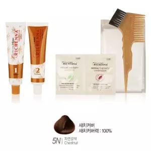 경제적이고 간편한 크림 타입 헤나 염색약 자연갈색