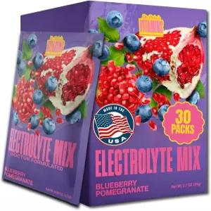 닥터 프라이스의 전해질 수분 공급 파우더 패킷 - 블루베리 석류 30팩 무설탕 음료 믹스 72개 이상의 미량