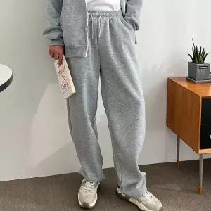 남자 안감 기모 데일리 허리밴딩 와이드핏 롱팬츠 런닝복 긴바지