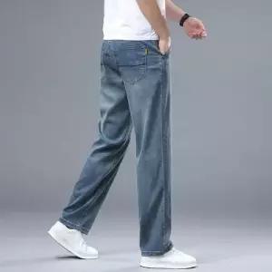 남성 청바지 스판 얇은 청여름 빅사이즈 쿨링 루즈핏 라이셀 와이드핏 M스포1