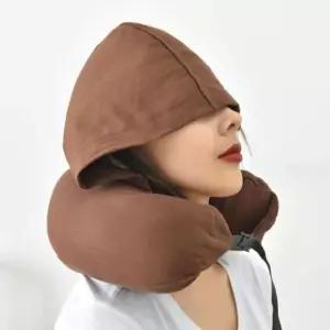 나오유 여행용 목베개 후드 수면 사무실 낮잠 메모리폼