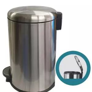 쓰레기통 삼정764 무소음 원형 스텐 페달 휴지통 20L