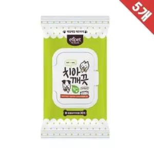 [반려] 30매 반려동물 구강케어 고양이용 5팩 티슈