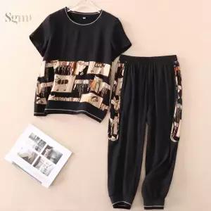 여름 붙지않는 여성 반팔 트레이닝복 세트 시원한 운동복 상하의