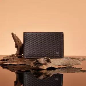 닥스 액세서리 26FW [WOVEN PATTERN] 브라운 짜임패턴 소가죽 반지갑 DBWA6F861W3