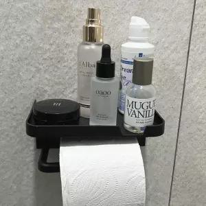 Jpar 무타공 선반형 휴지걸이 핸드폰거치 블랙