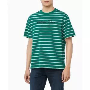 CALVIN KLEIN JEANS 스트라이프 피케 캘빈 NYC 반팔 티셔츠 4RF204G L4G 320333