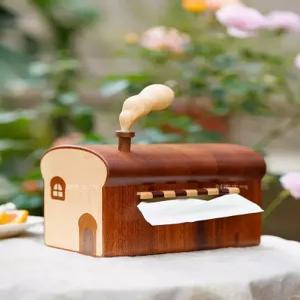 원목 티슈 케이스 소품용 티슈커버 휴지 커버 우드 카페