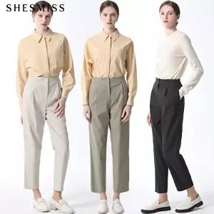 [쉬즈미스][쉬즈미스(SHESMISS)] 원턱 배기핏 팬츠